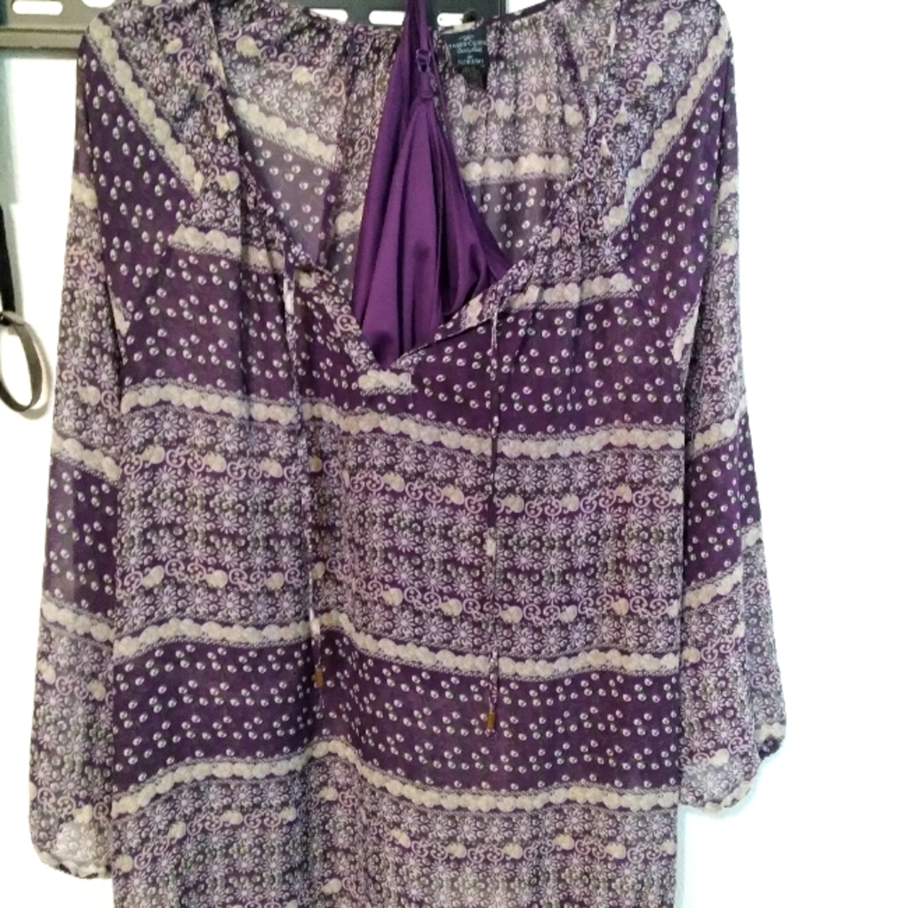 Purple faded glory blouse with matching tank top